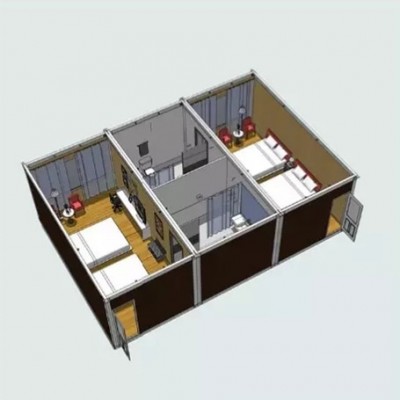 Prefab House Movable Living 20ft Container House Dormitory Detachable Container Office